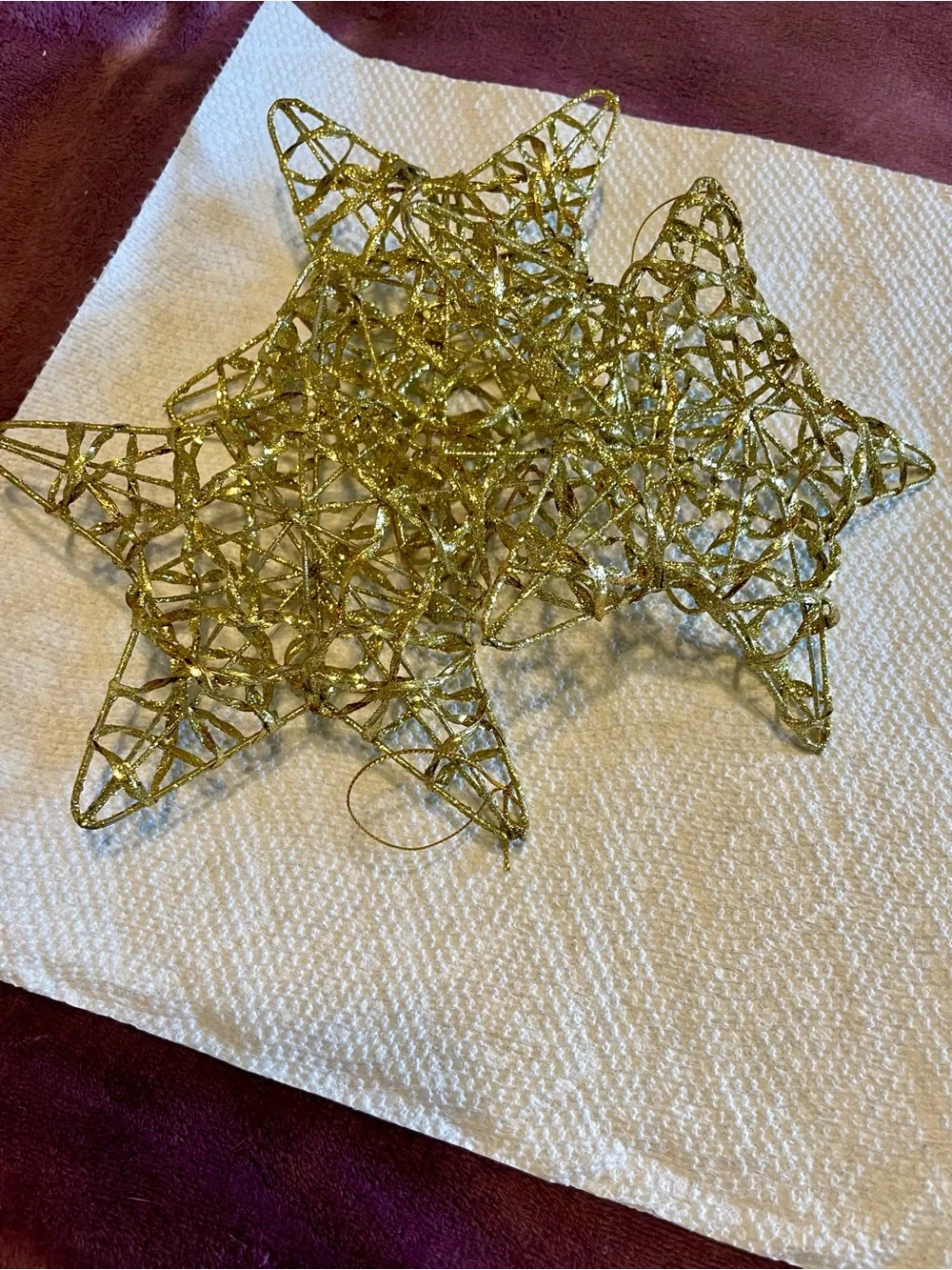 Gold Glitter Star Holiday Ornament